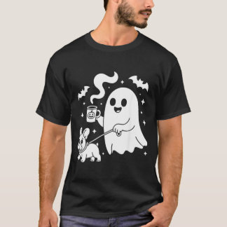Camiseta Cachorro Fantasma Bulldogue Francês Café Halloween