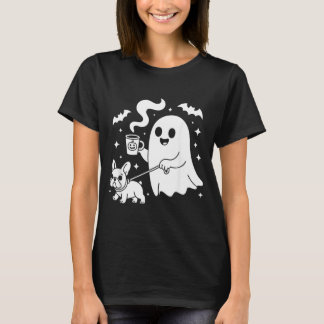 Camiseta Cachorro Fantasma Bulldogue Francês Café Halloween