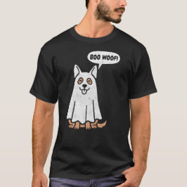 Camiseta Cachorro Fantasma Divertido Pastor Alemão no Hallo