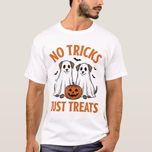 Camiseta Cachorro Fantasma Engraçado Halloween Sem Pegadinh (Frente)