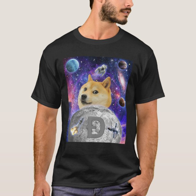 Camiseta Cachorro Fantástico - Meme Shiba Inu À Lua Engraça (Frente)