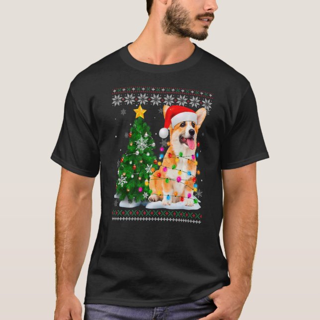 Camiseta Cachorro Feio Cachorro Noel Horror Luz de Natal (Frente)