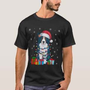Camiseta Cachorro Feio Xmas Luzes Santa Fronteira do Chapéu