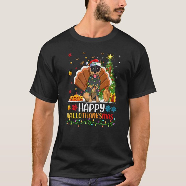 Camiseta Cachorro   Feliz Cachorro Boi Australiano Hellotha (Frente)