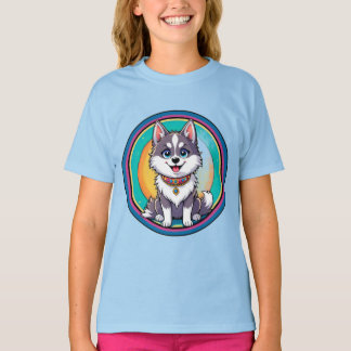 Camiseta Cachorro Feliz Cartoon Colorido