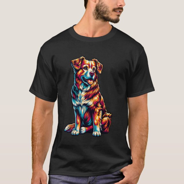 Camiseta Cachorro Feliz Colorido (Frente)