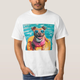 Camiseta Cachorro Feliz Com Óculos De Sol