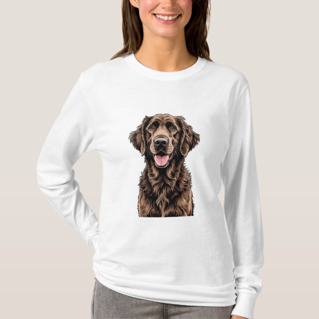 Camiseta Cachorro Feliz de Pelo Crespado (Frente)