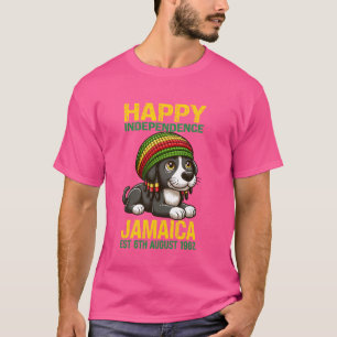 Camiseta Cachorro, Feliz Dia da Independência Jamaica Est.