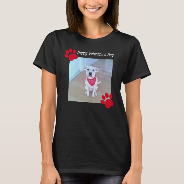 Camiseta Cachorro Feliz Dia dos Namorados Red Paws 1 Foto (Frente)