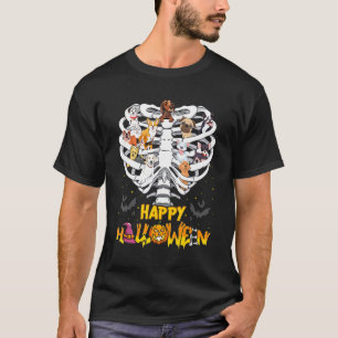 Camiseta Cachorro Feliz Feliz Halloween Bone Chest Lovers