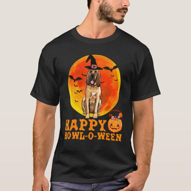 Camiseta Cachorro Feliz Halloween Halloween Howl-O-Ween (Frente)
