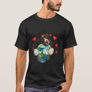 Camiseta Cachorro Field Spaniel Dia da Terra Abraço Amor Do