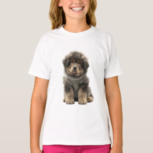 Camiseta Cachorro Filhote de Mastim Fofinho para Crianças
