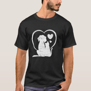 Camiseta Cachorro Filhote e Gato Bebê Coração - Animal Cão