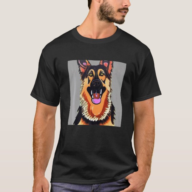 Camiseta Cachorro Filhote Pastor Alemão Smileteespets (Frente)
