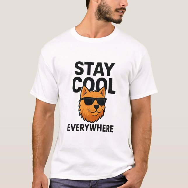 Camiseta Cachorro Fique Fresco em Todo Lugar (Frente)