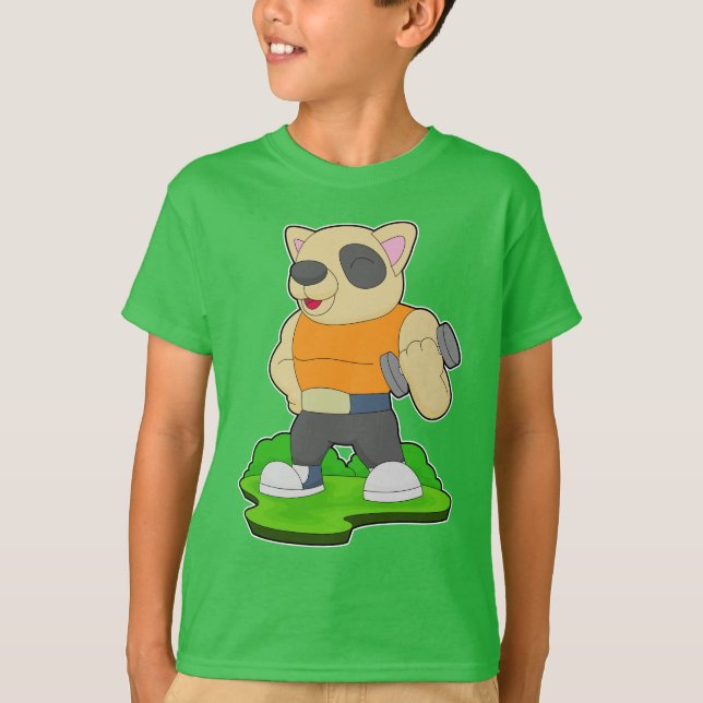 Camiseta Cachorro Fisiculturista Haltere Musculação (Frente)