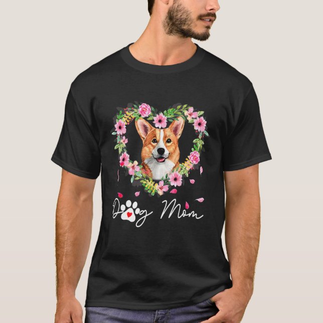 Camiseta Cachorro-Flor-Mãe-Corgi (Frente)