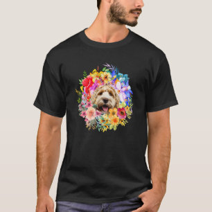 Camiseta Cachorro Floral E Jardim Floral De Primavera E Faz