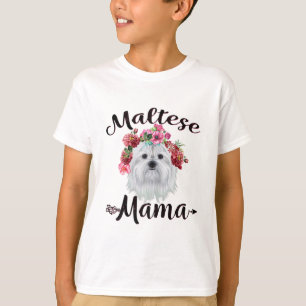 Camiseta Cachorro Flores De Cachorro Maltesas, Florais