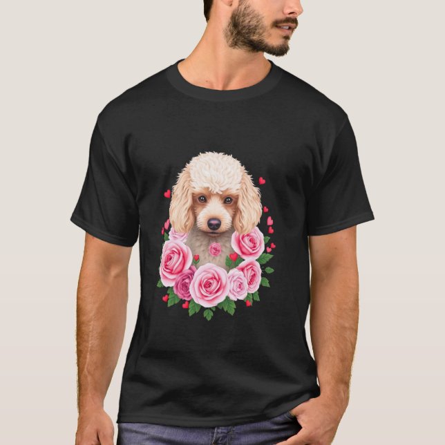 Camiseta Cachorro Fofinho Com Rosas (Frente)