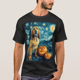 Camiseta Cachorro Fofo Bloodhound Halloween Jack O Lantern