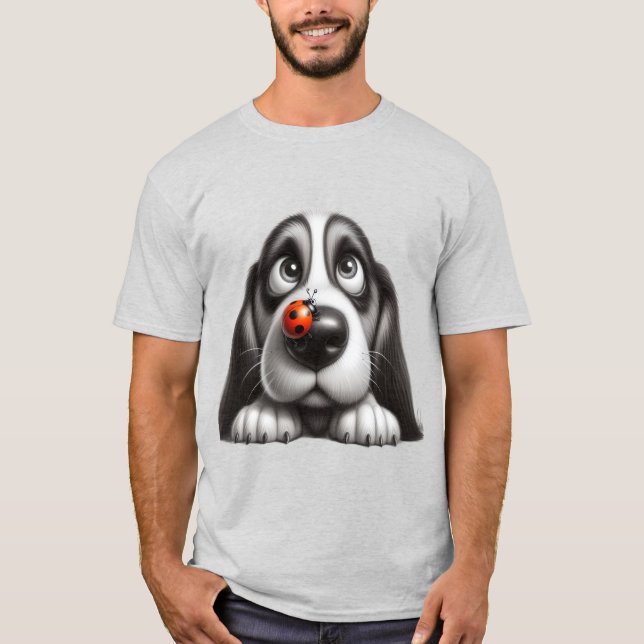Camiseta Cachorro fofo com joaninha (Frente)