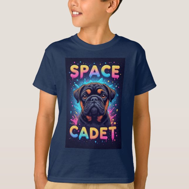 Camiseta Cachorro Fofo Com Salpicos de Tinta Neon (Frente)