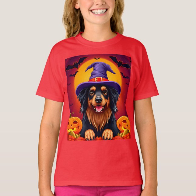Camiseta Cachorro fofo de Halloween (Frente)