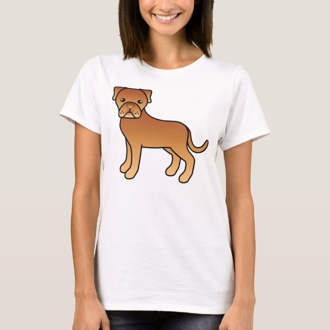 Camiseta Cachorro Fofo do Dogue De Bordeaux em Desenho Anim (Frente)
