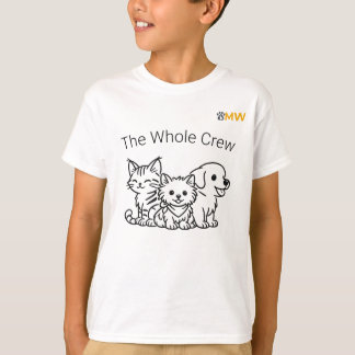 Camiseta Cachorro Fofo e Gato Toda a Tripulação Amigos Cria