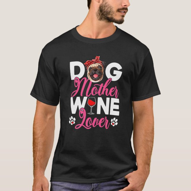 Camiseta Cachorro Fofo Mãe Pug Dia das Mães 1 (Frente)
