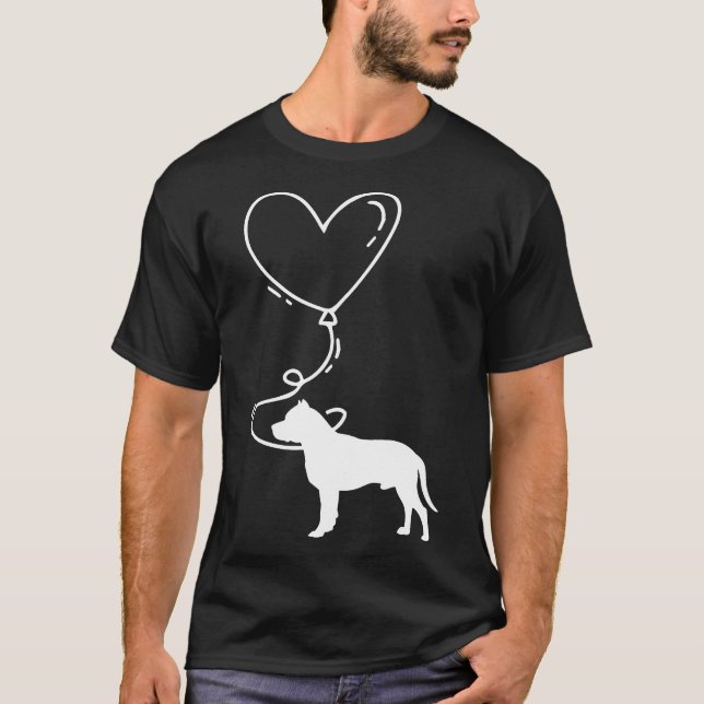 Camiseta Cachorro Fofo Pitbull Coração (Frente)