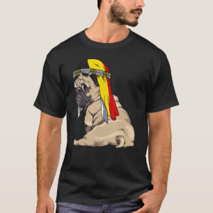 Camiseta Cachorro Fofo Pug Retro Bandeira da Bélgica Orgulh