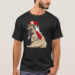Camiseta Cachorro Fofo Pug Retro Bandeira Dinamarca Orgulho