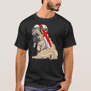 Camiseta Cachorro Fofo Pug Retro Bandeira Inglaterra Orgulh