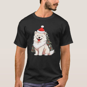 Camiseta Cachorro Fofo vestindo chapéu de Papai Noel e cami