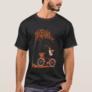 Camiseta Cachorro Folha Outono Ciclismo Divertido Pastor Al