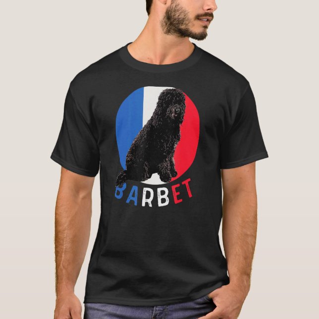 Camiseta Cachorro Francês Barbet Com Bandeira E Cores (Frente)