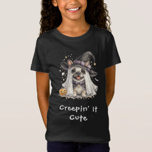 Camiseta Cachorro francês Bulldog Halloween Bruxa se Aproxi