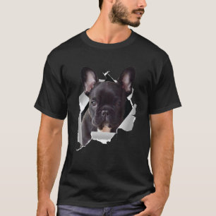 Camiseta Cachorro Francês Cachorro Bonito Enfrentando o Fri