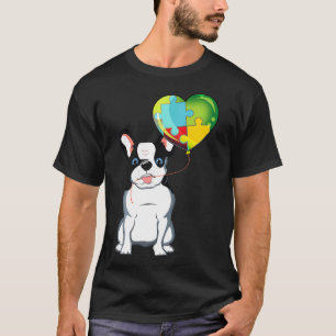 Camiseta Cachorro Francês de Autismo Puzzles Hear