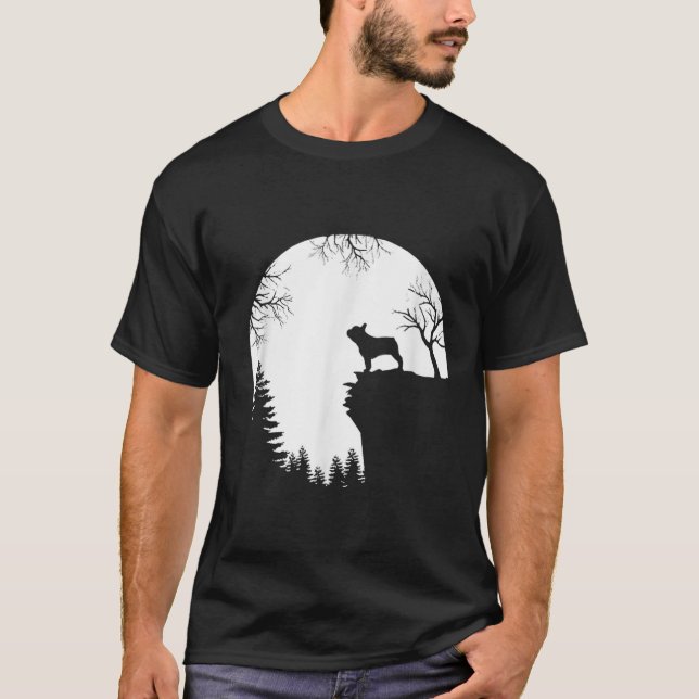 Camiseta Cachorro Francês Engraçado E Cachorro Da Lua De Ha (Frente)