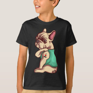 Camiseta Cachorro Francês Eu Amo Mamãe Tatuagem Ao Lover En