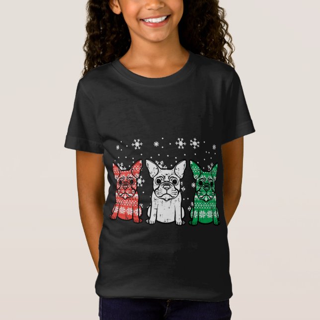 Camiseta Cachorro Francês Natal Xmas Frenchie (Frente)