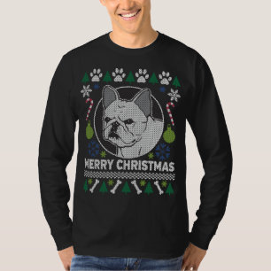 Camiseta Cachorro Francês Ração Feia De Natal