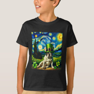 Camiseta Cachorro francês Starry Night Saint Patricks Day D