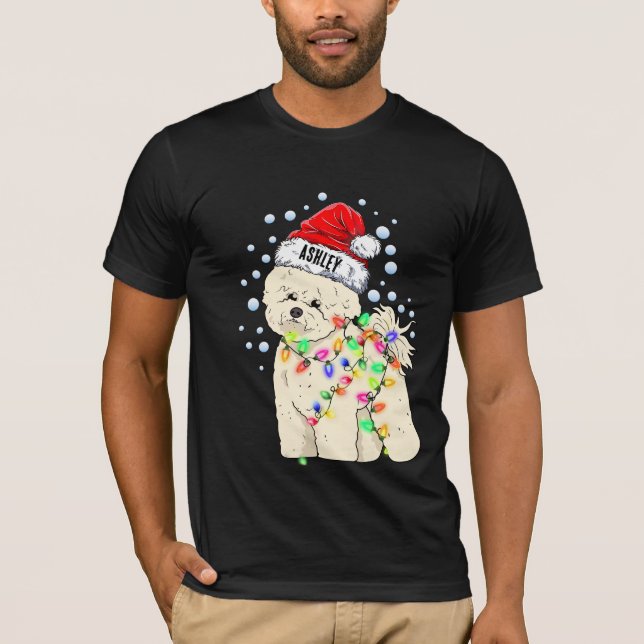 Camiseta Cachorro Frisé de Natal (Frente)