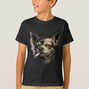 Camiseta Cachorro fumando cigarro engraçado meme chihuahua